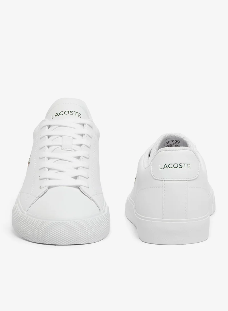 Lacoste WHT/WHT Lerond Low Top Vulcanized Sneakers for Women | Best Price UAE