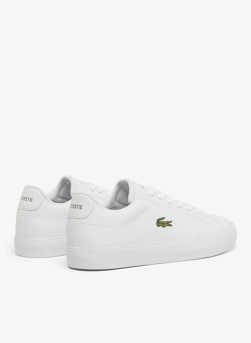 Lacoste WHT/WHT Lerond Low Top Vulcanized Sneakers for Women | Best Price UAE