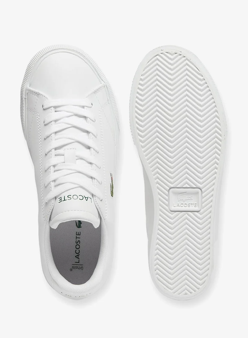 Lacoste WHT/WHT Lerond Low Top Vulcanized Sneakers for Women | Best Price UAE