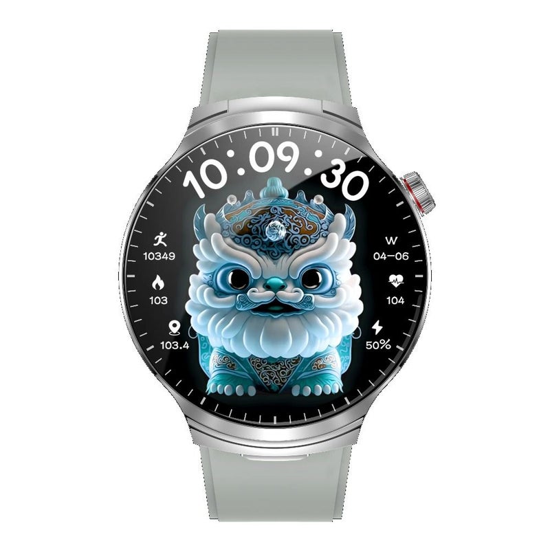Rainbuvvy T100 Smartwatch with Built-in TWS Bluetooth Earbuds, 1.85 Inch Screen, Silver - Image 1