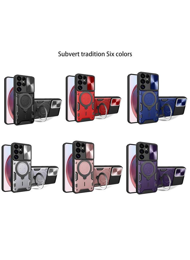 S-TOP Case For Samsung Galaxy S25 Ultra 5G CD Texture Sliding Camshield Magnetic Holder Phone Case - Image 2
