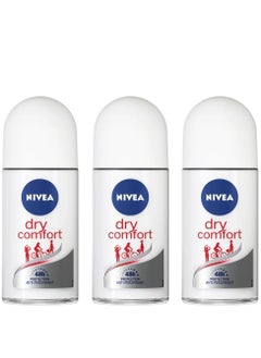 Pack Of 3 Dry Comfort 50ml Roll On Deodorant