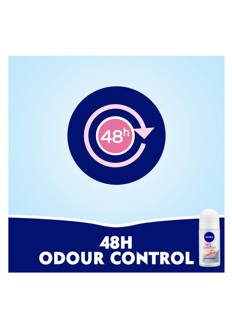 Nivea - Pack Of 3 Dry Comfort 50ml Roll On Deodorant - Image 1