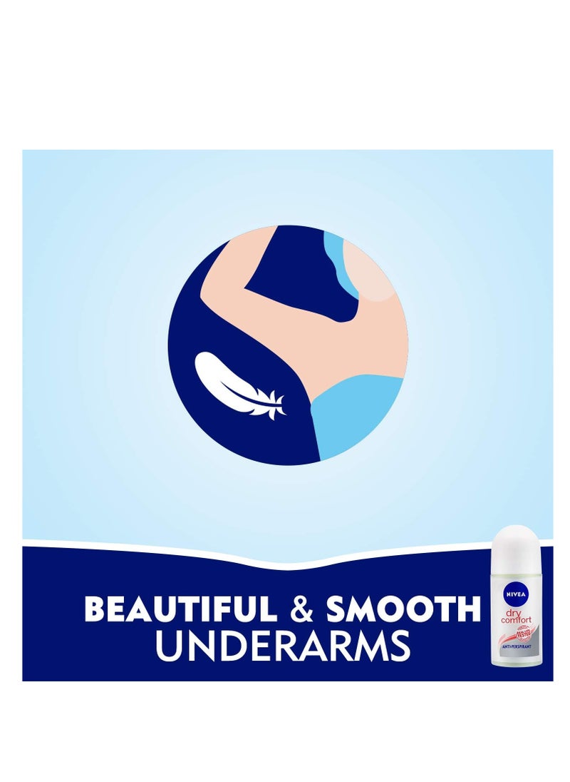 Nivea - Pack Of 3 Dry Comfort 50ml Roll On Deodorant - Image 1