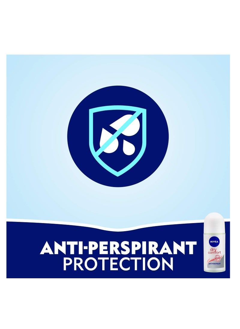 Nivea - Pack Of 3 Dry Comfort 50ml Roll On Deodorant - Image 1