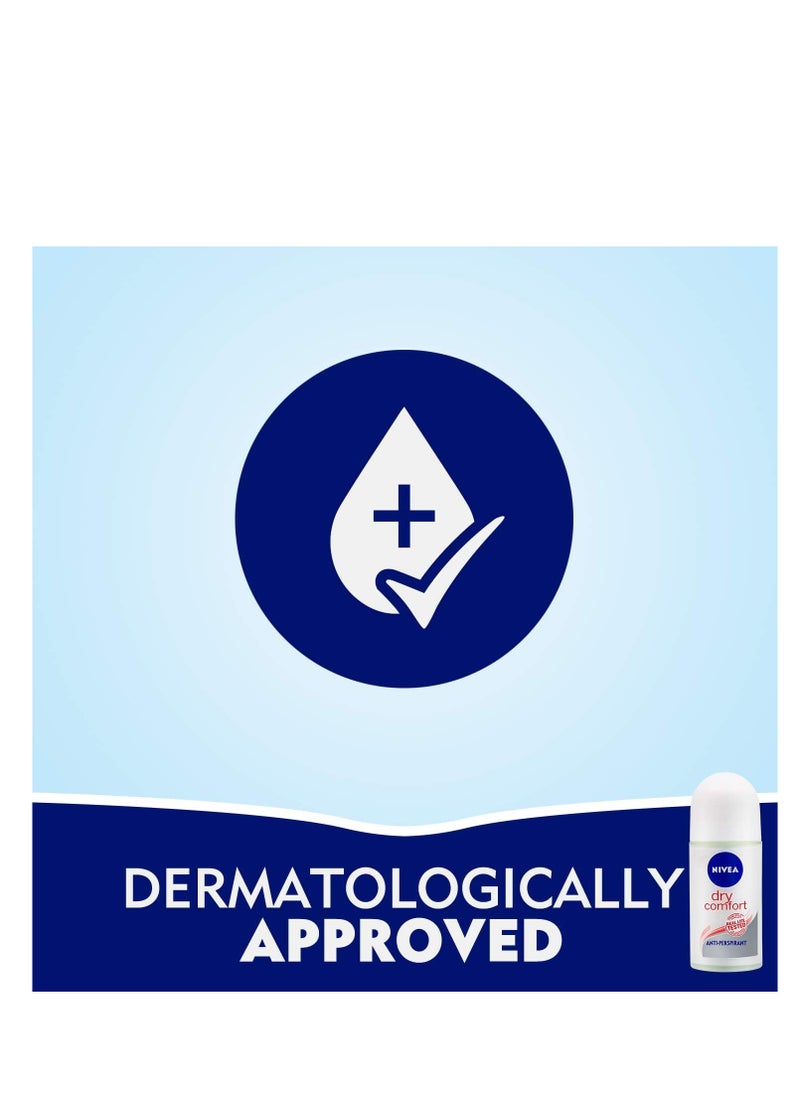 Nivea - Pack Of 3 Dry Comfort 50ml Roll On Deodorant - Image 1