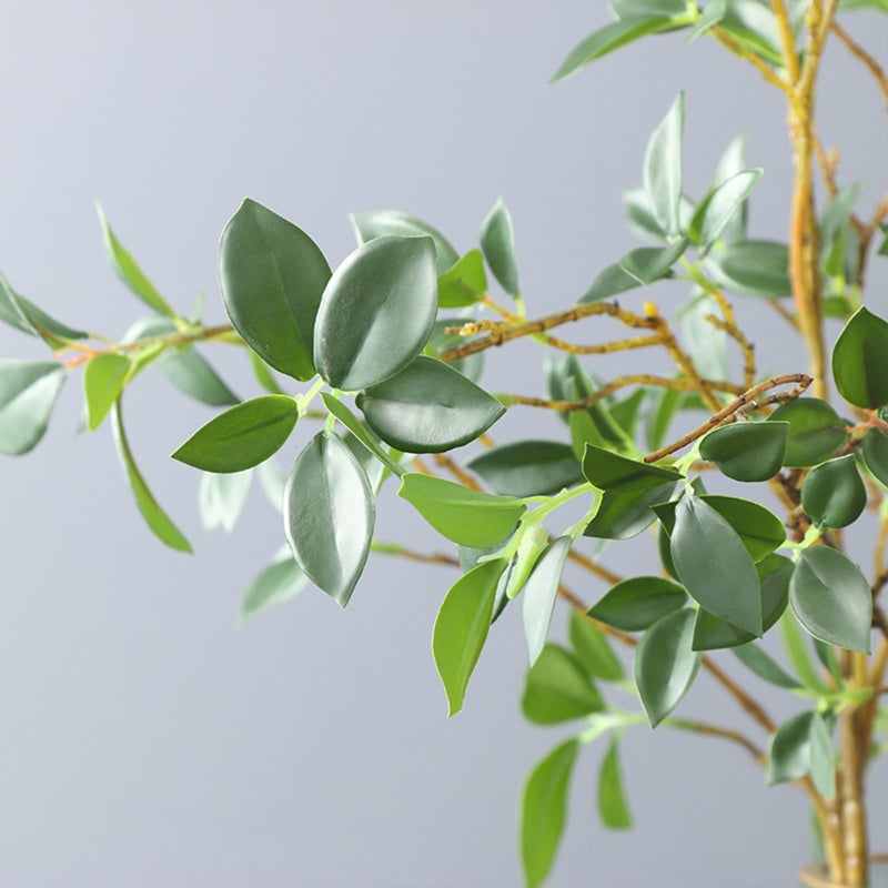 DULRLLY 3 Pcs Artificial Ficus Branches Leaf Spray, Faux Greenery Long Stems 28.7 Inch Tall Ficus Twig Fake Plastic Plant for Floral Arrangements Home Office Decor Vase Filler - Image 5