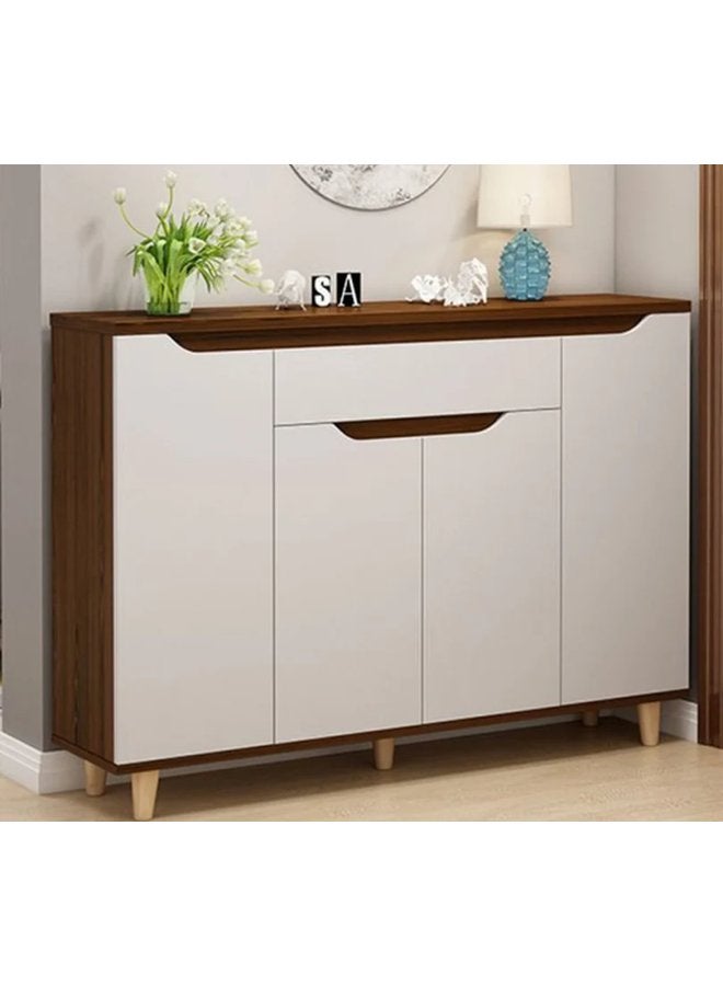 shoe cabinets MDF Dimensions: Length 140cm - Depth 35cm - Height 100cm, Brown and White
