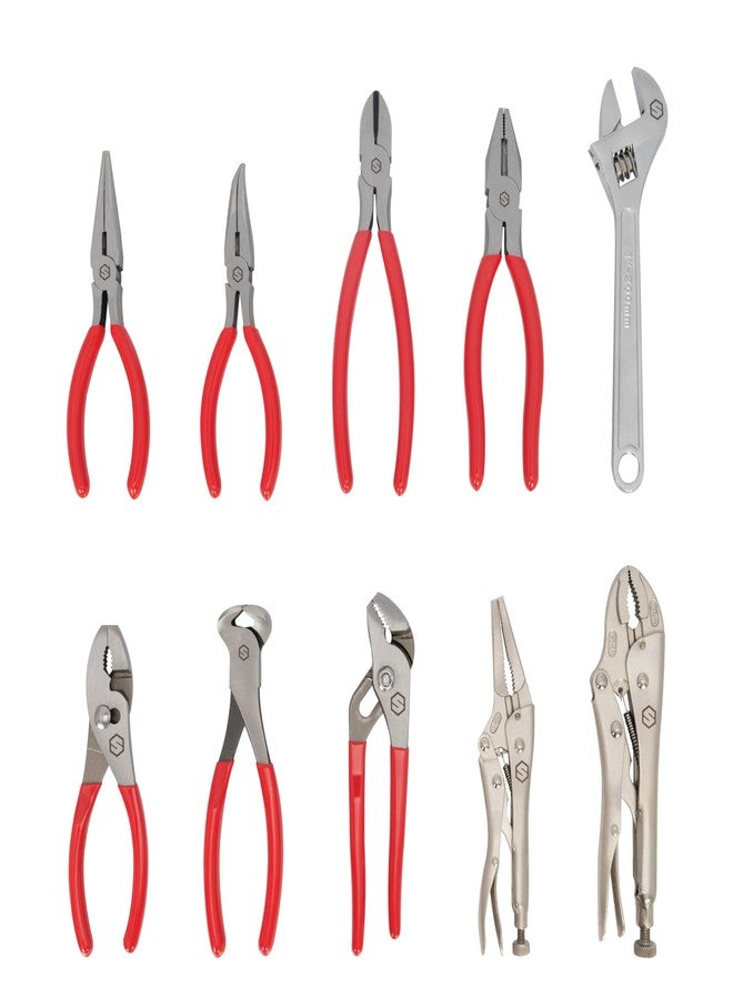 Steelman 10-piece Pliers Set, Slip Joint, Long Nose, Diagonal Cutter, Groove Joint, Linesman, Mini Long Nose, Locking Pliers, and Adjustable Wrench - Image 2