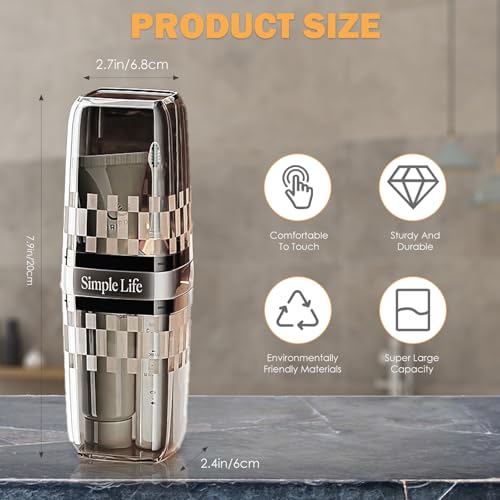 EOREA Toothbrush Case Travel, Travel Toothbrush Holder, Toothbrush Holder with Cover, Portable Toothbrush Case and Carrier, Ideal for Bathroom, School, and Business Travel Needs (Black) - Image 2