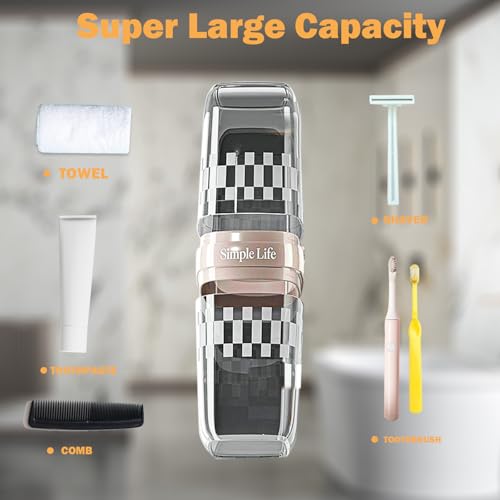 EOREA Toothbrush Case Travel, Travel Toothbrush Holder, Toothbrush Holder with Cover, Portable Toothbrush Case and Carrier, Ideal for Bathroom, School, and Business Travel Needs (Black) - Image 3