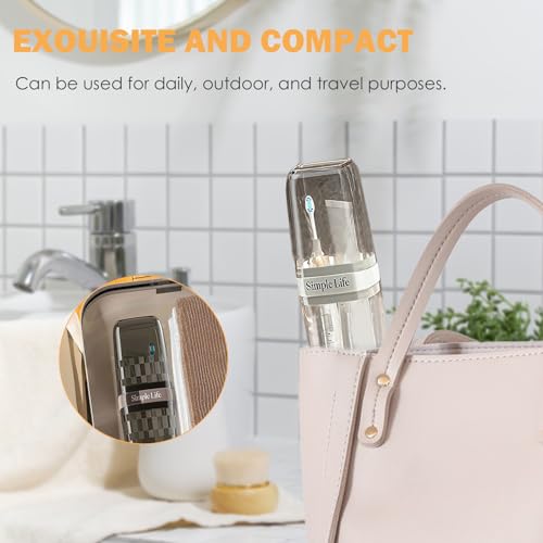 EOREA Toothbrush Case Travel, Travel Toothbrush Holder, Toothbrush Holder with Cover, Portable Toothbrush Case and Carrier, Ideal for Bathroom, School, and Business Travel Needs (Black) - Image 5