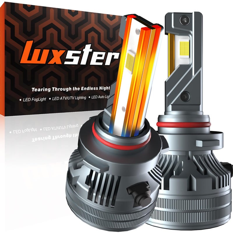 LUXSTER Punisher 9006 HB4 LED Bulbs, 60000LM Ultra Bright, Triple Copper Pipes Cooling Tech(Unique), Plug-N-Play Installation, Foglight Bulbs, 6000K Pure White, IP68 Waterproof, Pack of 2 - Image 1