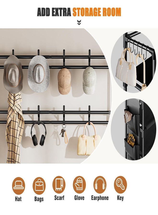 OYREL Shoe Rack 5 Tier Shoe Racks Organizer 20-25 Pairs Shoes Rack for Closet Entrance Shoe Storage Organizer with Hooks and Side Pocket Entryway Shoe Holder Space Saving Free Standing Shoe Racks - Image 5