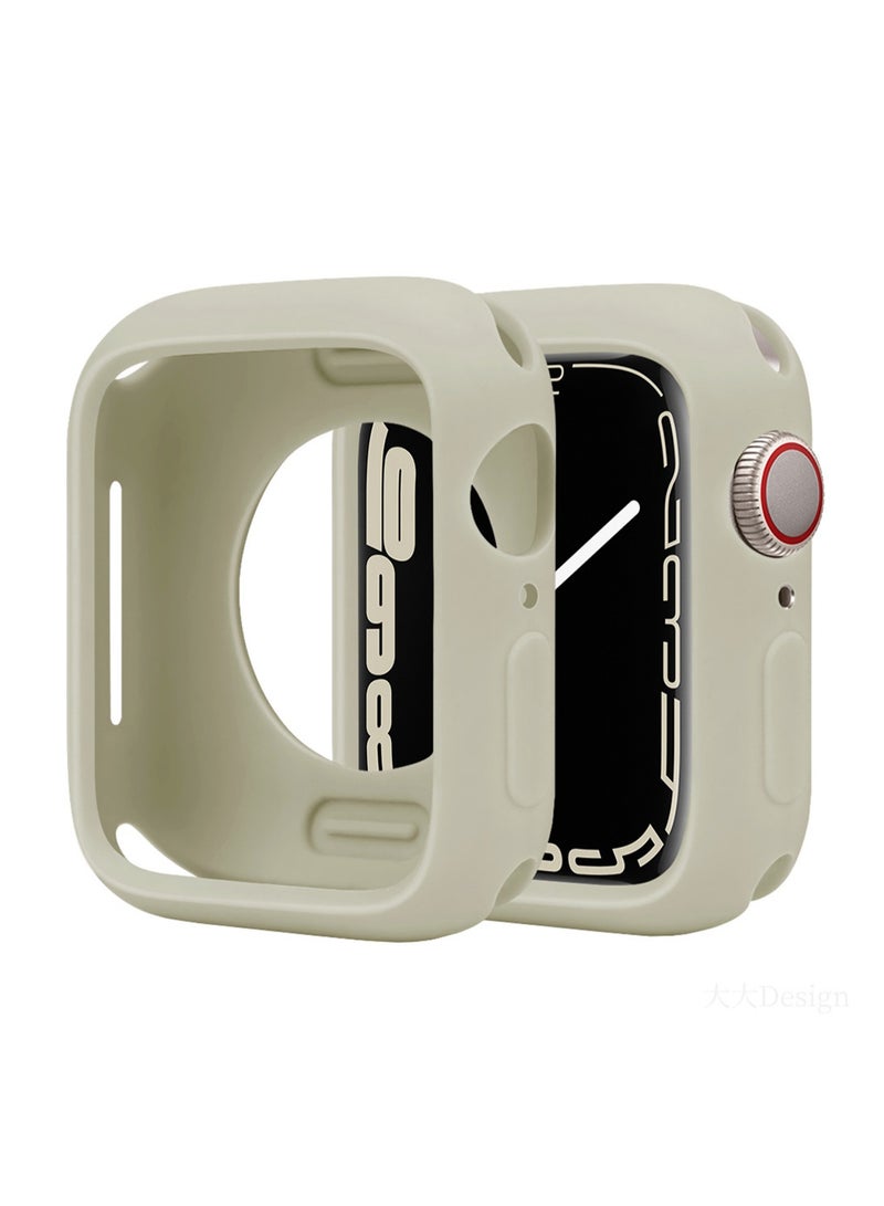 White For Apple Iwatch9/S10 38/40mm Silicone Half-Cover Protective Case, Hard Protective Case, Shockproof Hollow