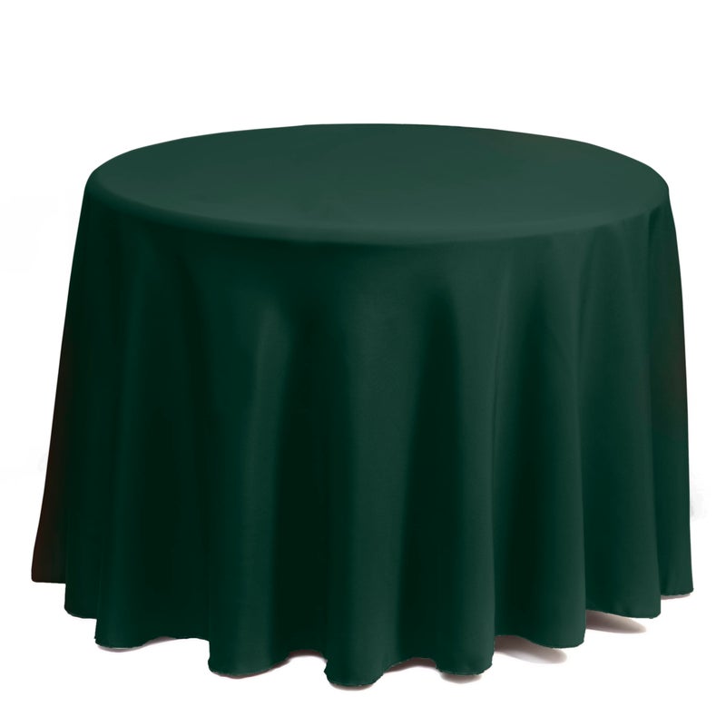 Gee Di Moda Round Tablecloth - 90 Inch Hunter Green Round Table Cloth for 30 to 60 Inch Round Tables - Heavy Duty Washable Fabric - for Buffet Table, Holiday Party, Dinner, Wedding & Baby Shower - Image 2