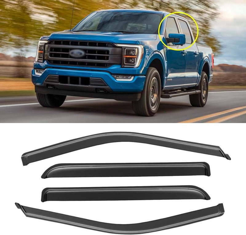 AWVRG Window Rain Guards for Ford F150/F-150 and Super Duty Models (2015-2022) - Image 1