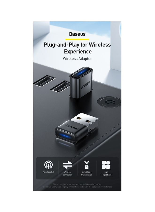 بيسوس محول لاسلكي ZJBA000001 بوصلة USB ميني ويعمل بتقنية البلوتوث V5.0 أسود - Image 2