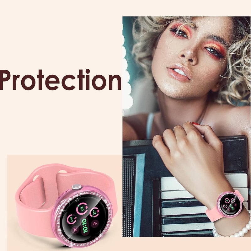 Simpeak 5Pack Bling Hard PC Case with Screen Protector Compatible with Google Pixel Watch 3 41mm 45mm 2024 HD Clear Crystal Protective Bumper Cases Cover Compatible with Google Pixel Watch 3 45mm - Image 5