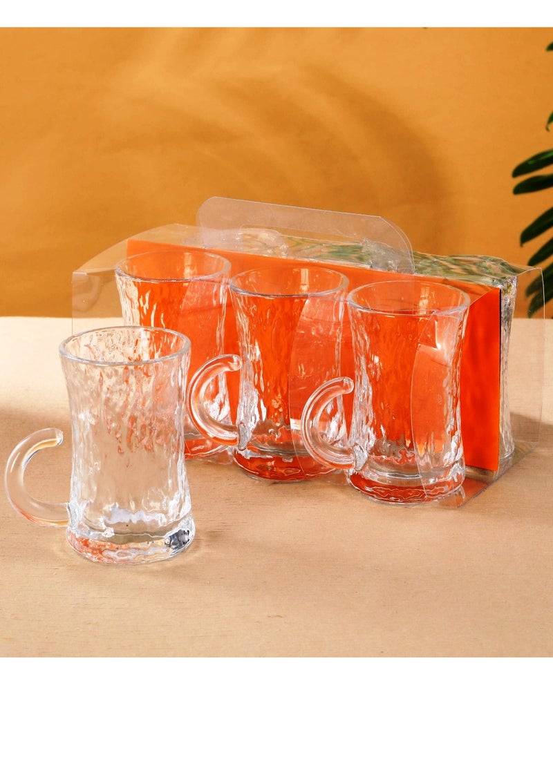 SAQOWARE 6 Pcs Tea Glass Mug Set With Handle, 235ml | Istikana Glass Sett | Coffee Mugs Premium Quality Glassware | Highly Durable | Perfect For Kahwa,Cawa,Coffee,Black Tea,Green Tea,Latte,Cappuccino-Asorted  - Image 2