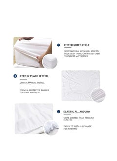 Generic Premium Waterproof Mattress Protector - Soft Breathable Knitted Cover - Waterproof TPU Membrane Backing – For Mattress Size 200x200 cm  - Image 3
