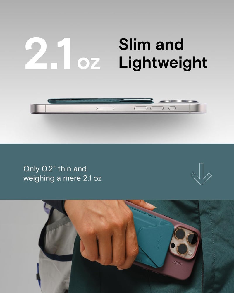 MOFT Magnetic Wallet Stand Compatible with iPhone 17/16/15/14/13/12 Series, Angle Adjustment & Magsafe Compatible MOVAS Phone Stand,Jungle - Image 2