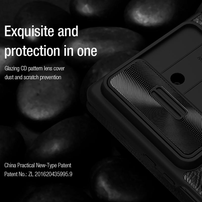 نيلكين جراب هاتف جلدي بتصميم كاميرا منزلقة لهاتف Samsung Galaxy Z Fold7 5G Qin Series Pro مع قلم (بني) - Image 5