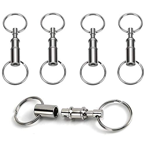 Handy Basics Handy Basics 4 Pack Quick Release Detachable Pull Apart Keychain For unisex-adult, Silver  - Image 2