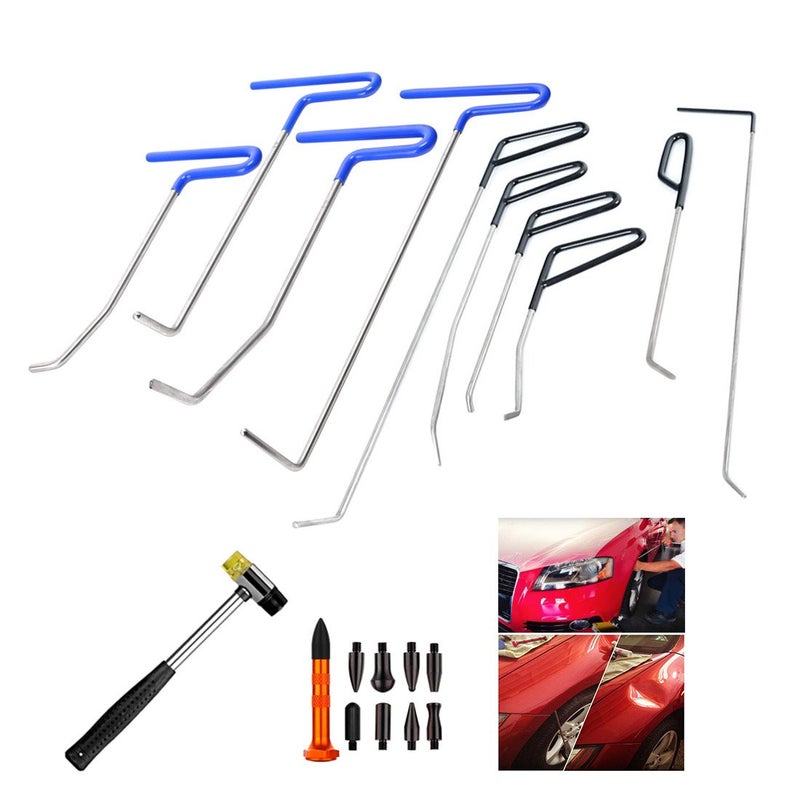 WHDZ Paintless Dent Repair Rods Auto Body Dent Removal Tools 10pcs Auto Car Body Paintless Dent Repair Dent Puller Dent Hammer Tap Down - Image 1