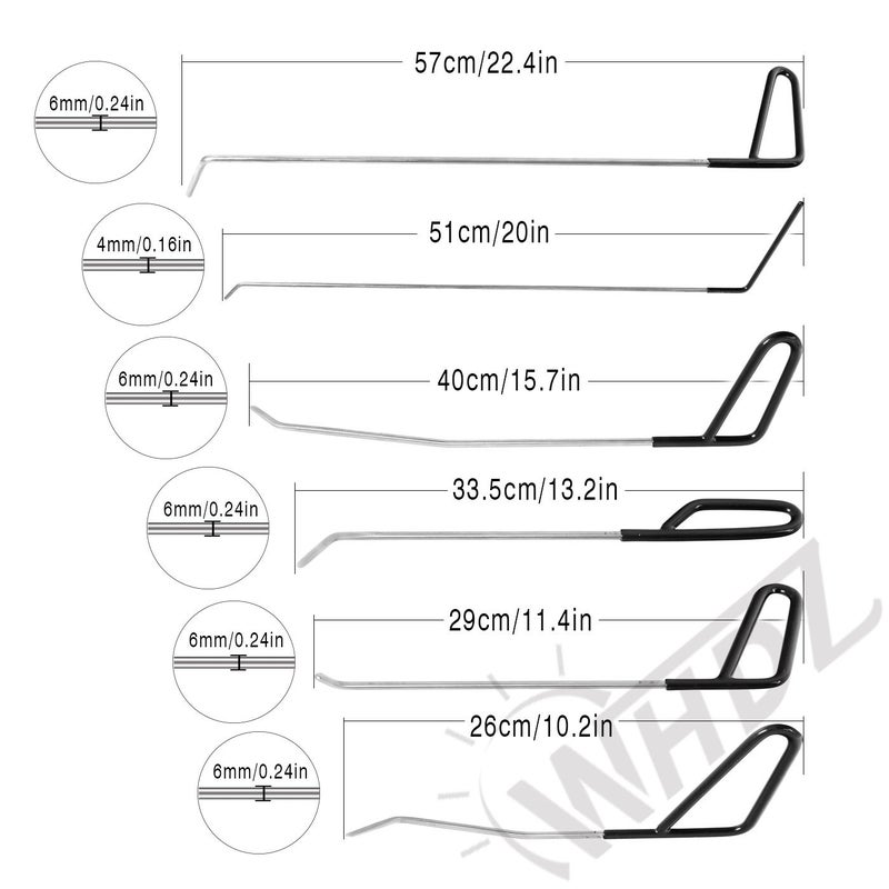 WHDZ Paintless Dent Repair Rods Auto Body Dent Removal Tools 10pcs Auto Car Body Paintless Dent Repair Dent Puller Dent Hammer Tap Down - Image 3
