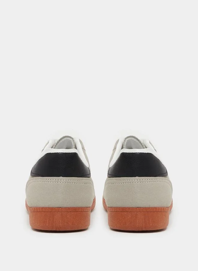 Styli Styli Striped Panelled Lace Up Sneakers