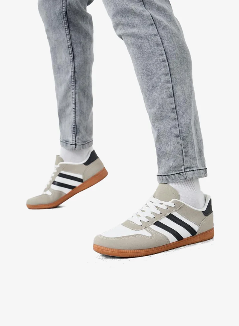 Styli Styli Striped Panelled Lace Up Sneakers