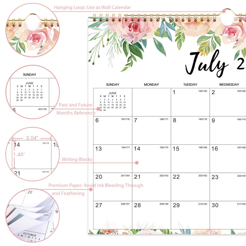 MaaIbok تقويم 2025-2026 - يوليو 2025 - ديسمبر 2026، 14.6'' × 11.4''، تقويم حائطي 2025-2026، تجليد مزدوج، تقويم 18 شهر 2025-2026، ورق فاخر - Image 4