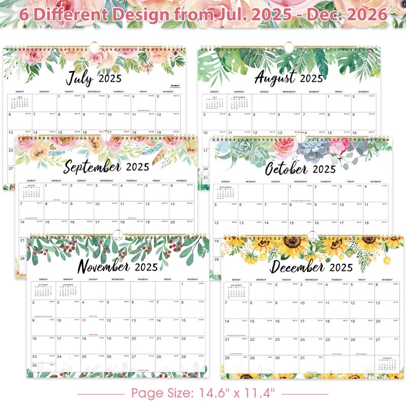 MaaIbok تقويم 2025-2026 - يوليو 2025 - ديسمبر 2026، 14.6'' × 11.4''، تقويم حائطي 2025-2026، تجليد مزدوج، تقويم 18 شهر 2025-2026، ورق فاخر - Image 5