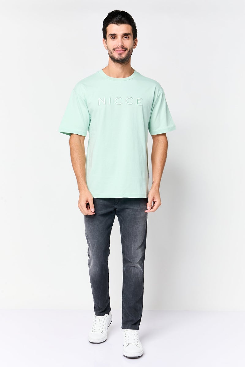 Nicce Men Crew Neck Short Sleeve Embroidered Logo T-Shirt, Mint - Image 2