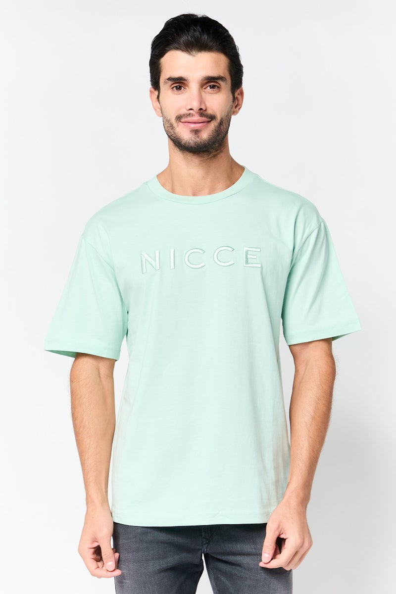 Nicce Men Crew Neck Short Sleeve Embroidered Logo T-Shirt, Mint - Image 1