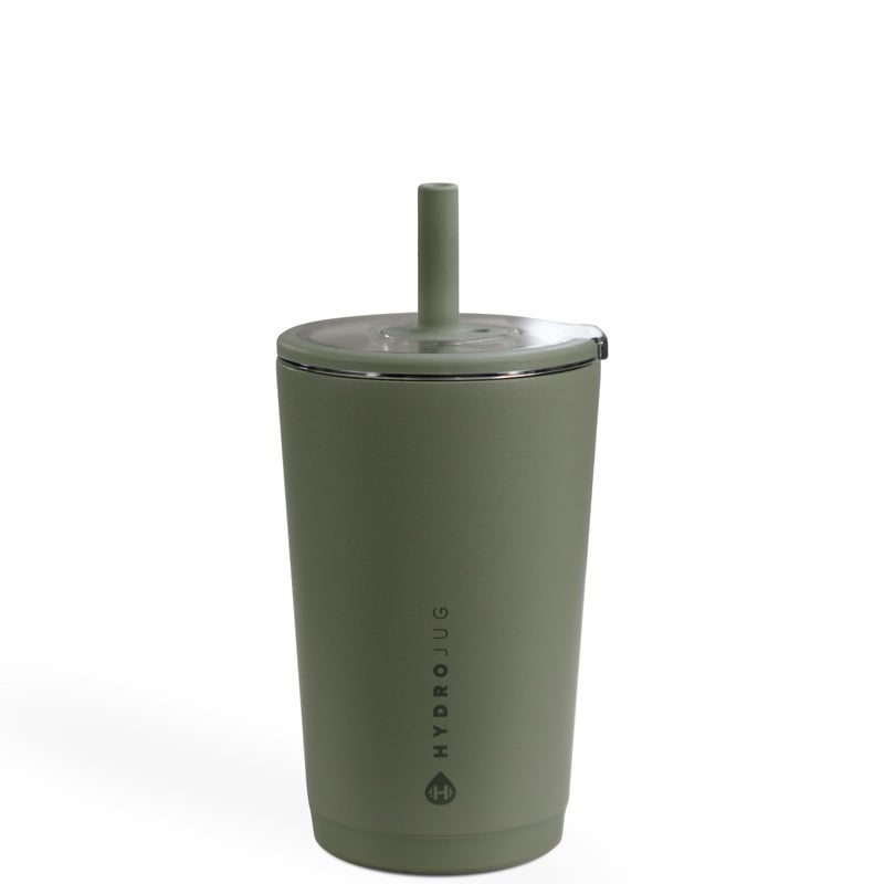 HydroJug Everyday Tumbler 14 oz â€“ Ceramic-Lined Insulated Tumbler with Straw and Soft-Touch Lid, Cup Holder Friendly, Double-Wall Vacuum Insulation, Reusable Travel Cup â€“ Courtyard - Image 1