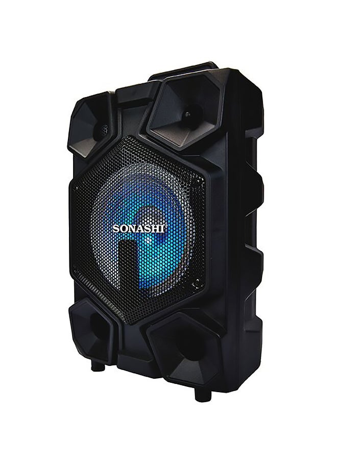 SONASHI Rechargeable Professional Speaker With Remote Control And Microphone Wireless Usb / Bluetooth/ Sd Card Slots And Fm Stereo Radio Function Colorful Led Disco Light With Digital Karaoke Feature SPS-7908R Black - Image 2