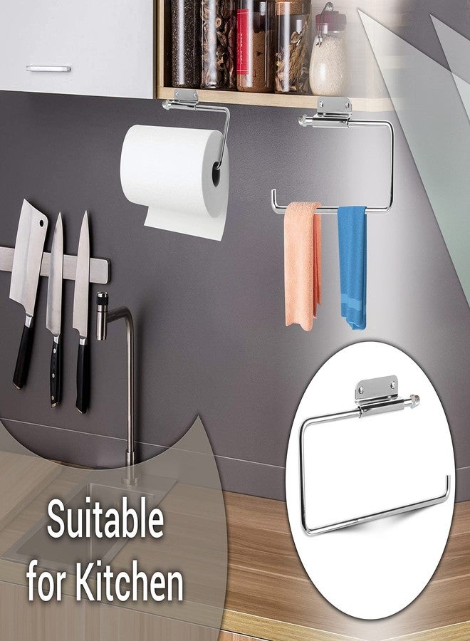 ARSUK Stainless Steel Paper Towel Holder - Wall Mounted or Under Cabinet - Rustproof Kitchen Roll Organizer for RV, Bathroom, Garage - Screws Included - 11.4 x 4.7 inch (Chrome) - Image 4