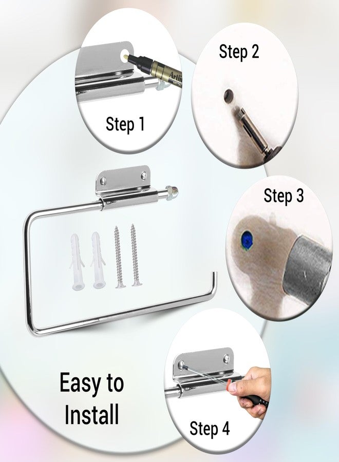 ARSUK Stainless Steel Paper Towel Holder - Wall Mounted or Under Cabinet - Rustproof Kitchen Roll Organizer for RV, Bathroom, Garage - Screws Included - 11.4 x 4.7 inch (Chrome) - Image 3
