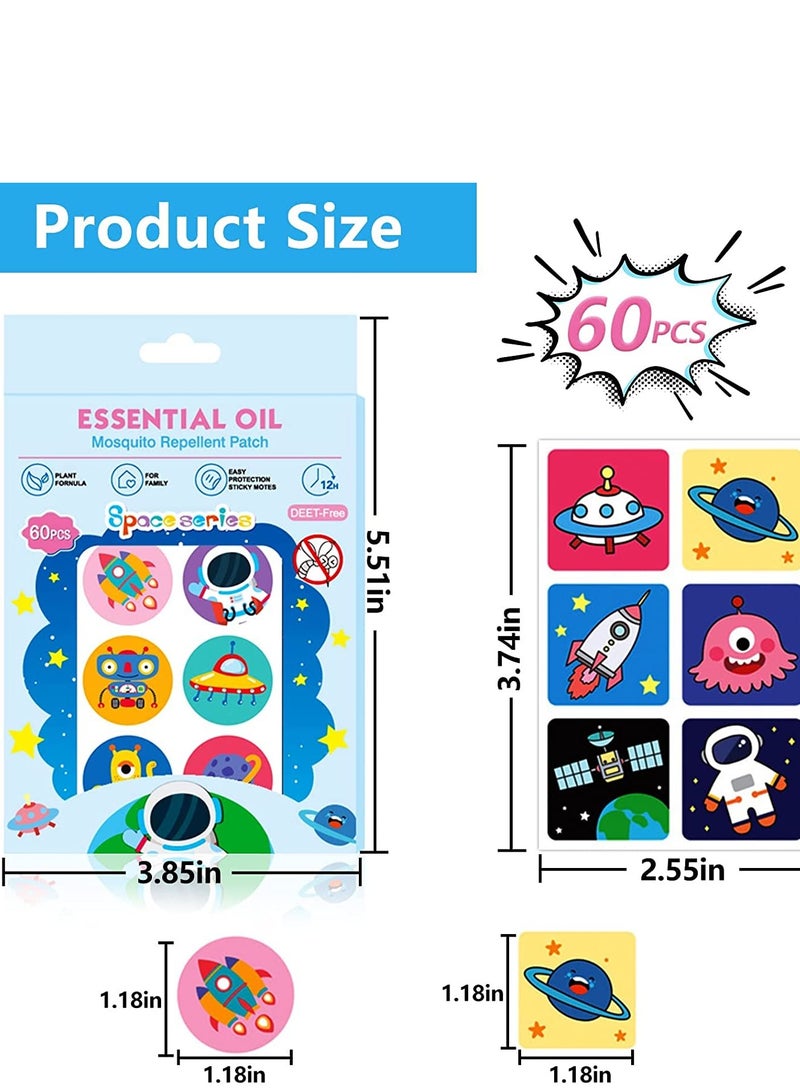 Excefore لاصقات طاردة للبعوض، 60 قطعة لاصقات طاردة للبعوض، لاصقات طاردة بطبيعة زيت أساسي، لاصقات طاردة للبعوض للأطفال والبالغين في الهواء الطلق والداخل والسفر، توفر حماية لمدة 24 ساعة - Image 5