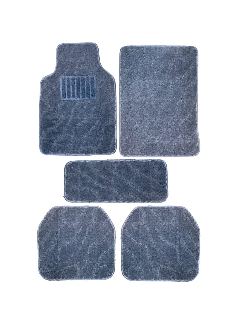 BYSON Durable Auto Universal 5 Piece Car Floor Mats for Sedan and SUV - Heavy Duty Waterproof Interior Protection with Stylish Design and Easy Clean Fit for All Season Use (Grey) - Image 1
