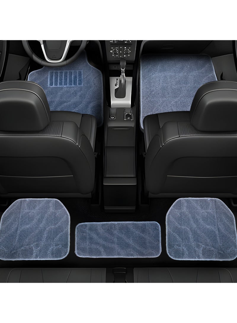 BYSON Durable Auto Universal 5 Piece Car Floor Mats for Sedan and SUV - Heavy Duty Waterproof Interior Protection with Stylish Design and Easy Clean Fit for All Season Use (Grey) - Image 4