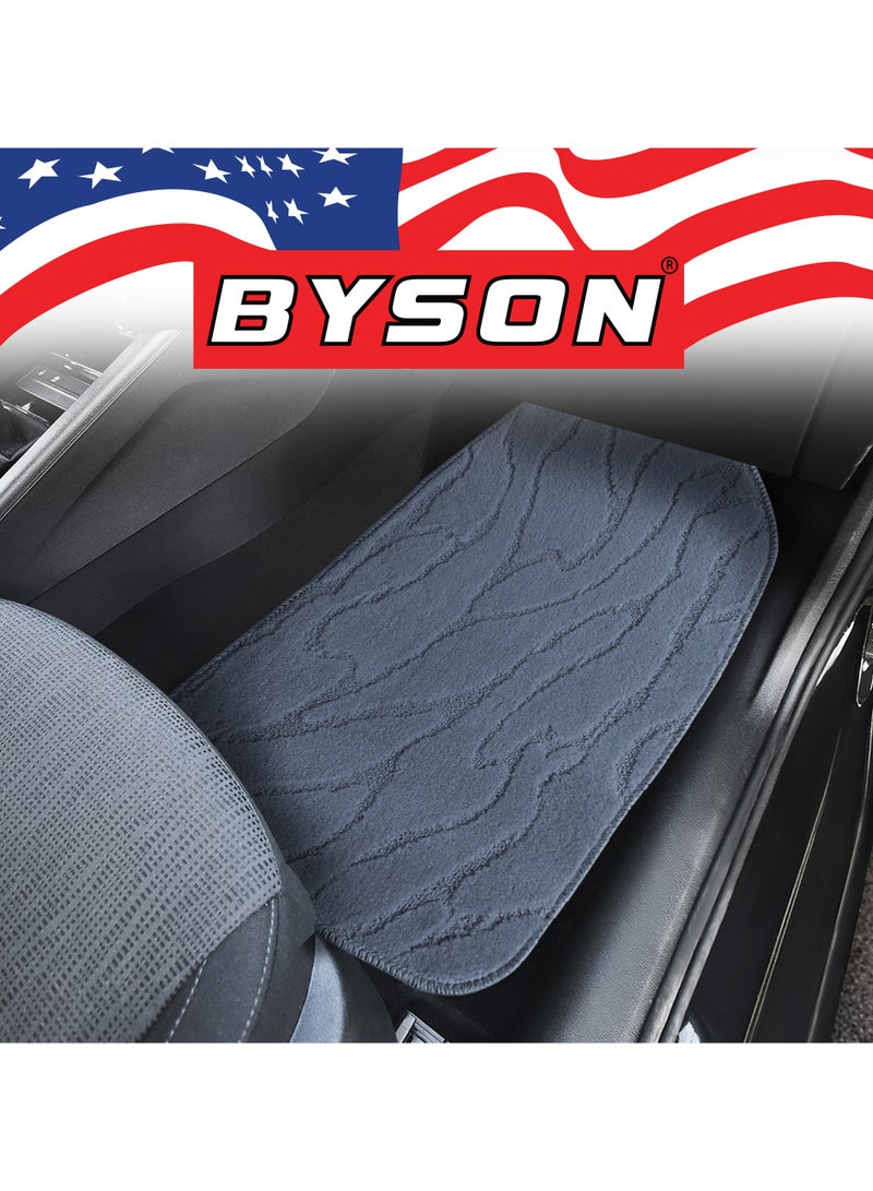 BYSON Durable Auto Universal 5 Piece Car Floor Mats for Sedan and SUV - Heavy Duty Waterproof Interior Protection with Stylish Design and Easy Clean Fit for All Season Use (Grey) - Image 3