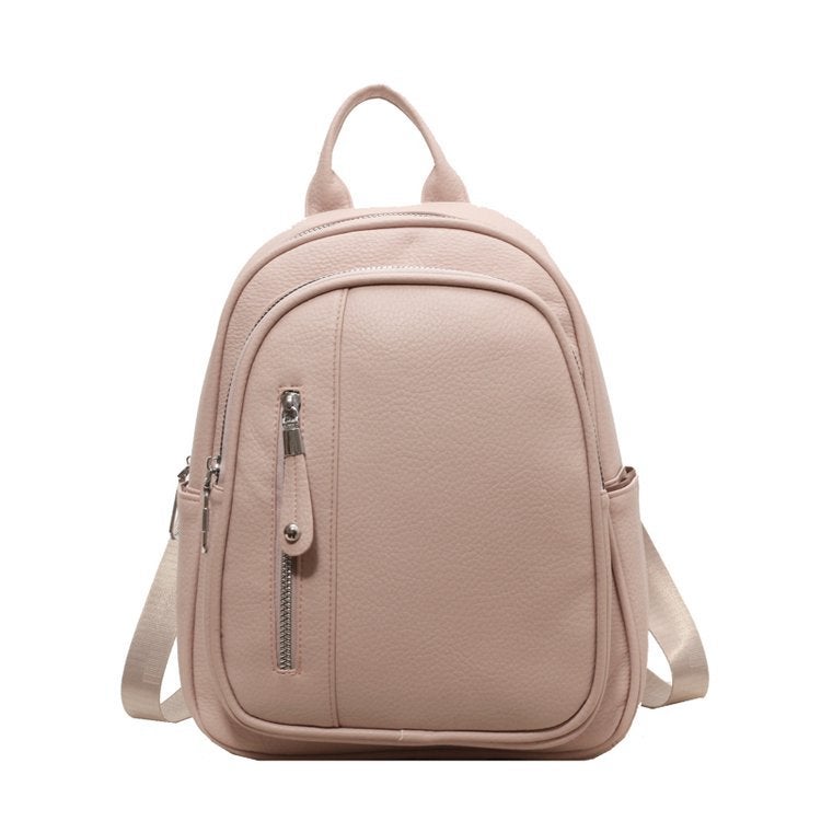 Backpack New 2023 Korean style womens backpack fashionable casual lightweight commuter backpack simple mummy travel bag Lotus root color 