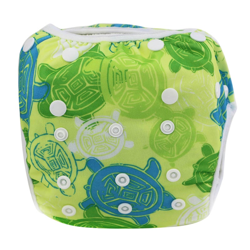 Baby Swim Diaper Adjustable Button Rows Waterproof Layer Leak-Proof Reusable Swim Diaper - Breathable Absorbent Inner Snug Leg Cuffs for Baby Swimming Lessons Summer Pool Play - Image 1