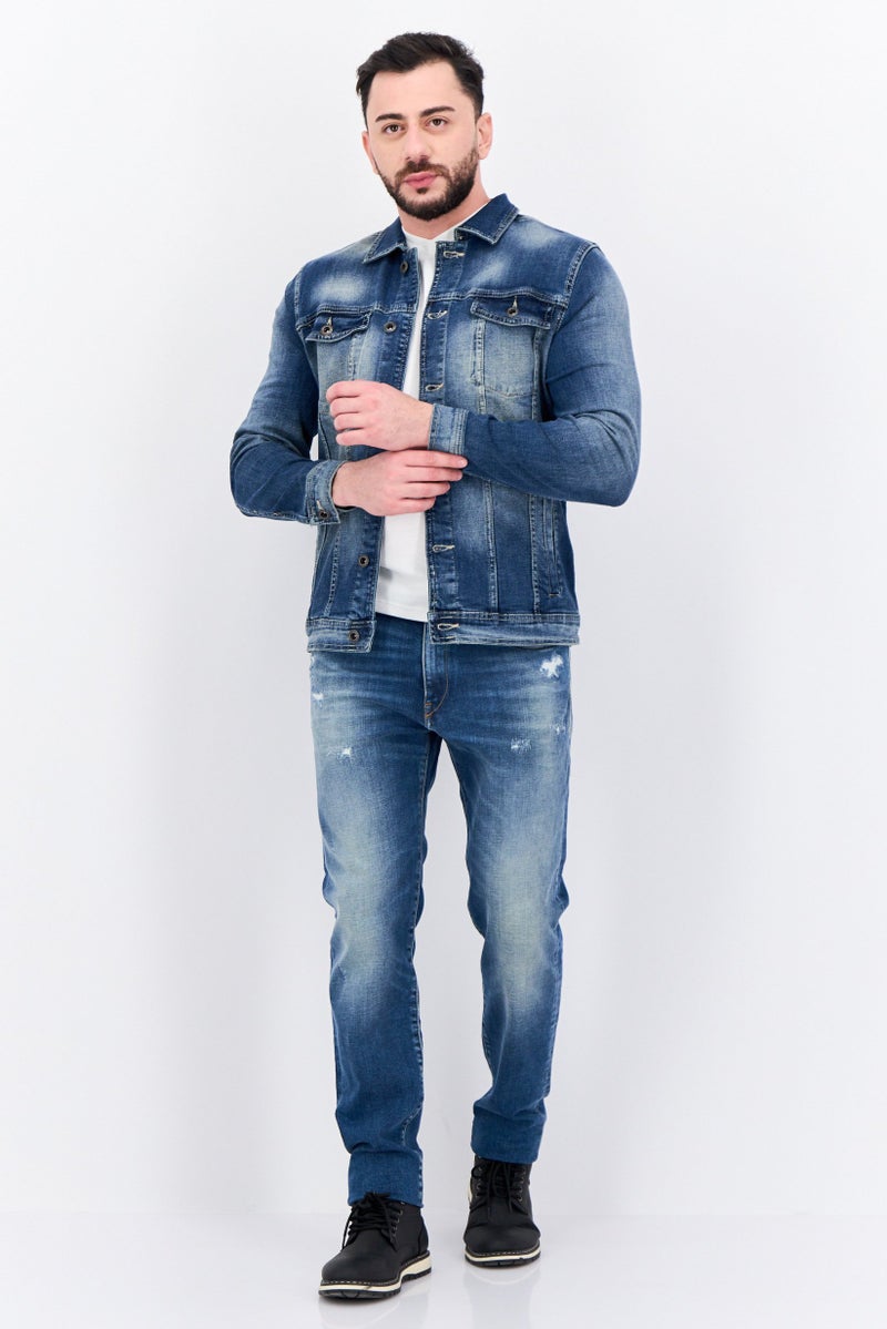 Sorbino Men Wash Long Sleeve Denim Jackets, Light Blue - Image 4