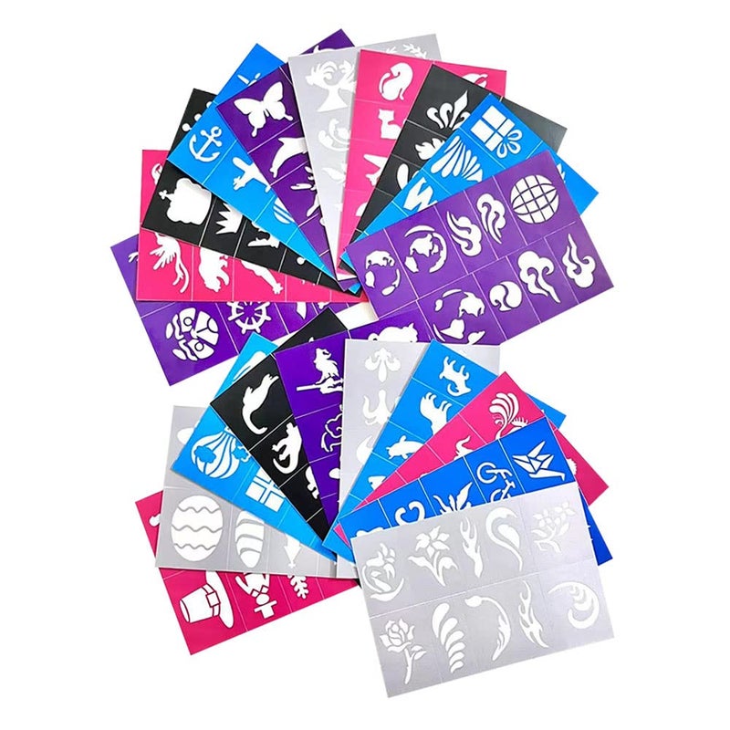 200 Pieces Face Painting Stencils for Reusable Face Body Paint Stencils KitTattoo StencilsSuitable Birthday Halloween Christmas