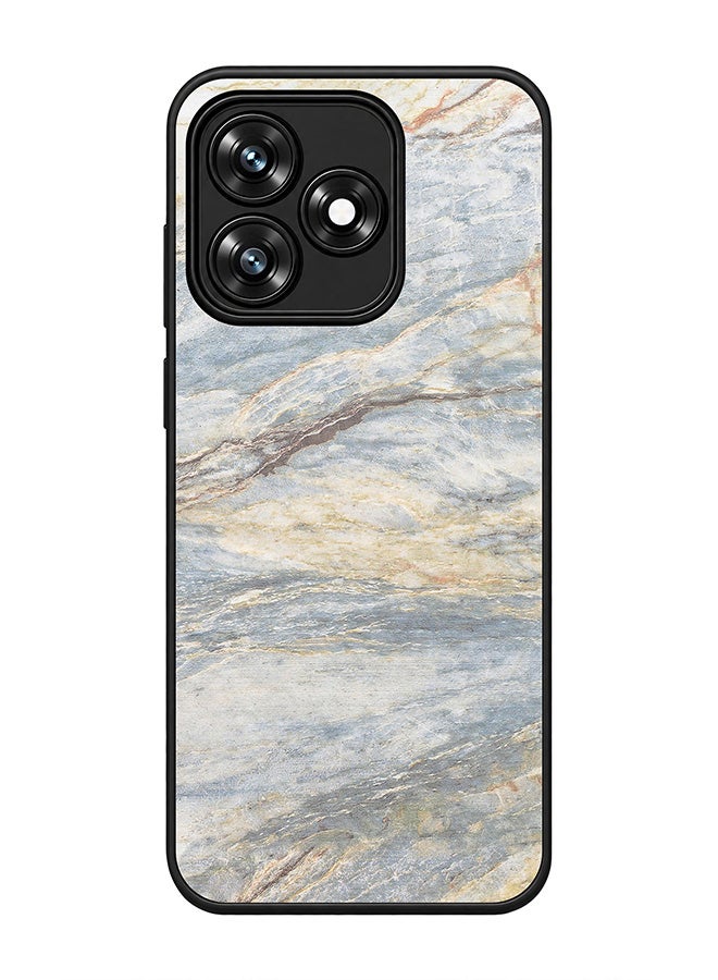 Stylizedd Rugged Case for Honor X5c / X5c Plus- Slim Fit Hybrid Rubber Cover Marble Print Grey Classic