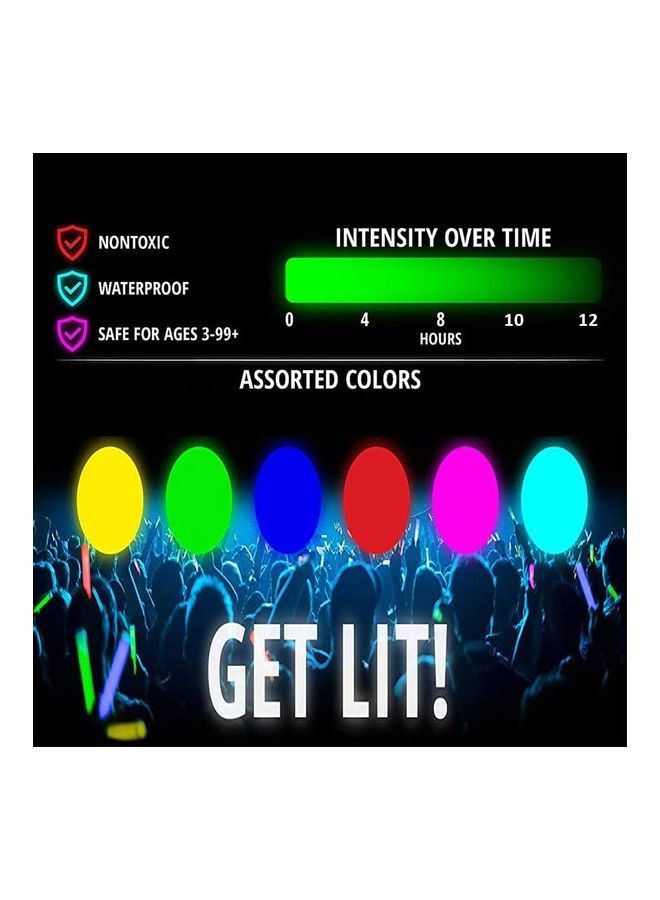 Glow In The Dark Glow Sticks 8 Inch with Connectors 100 Pieces Perfect for Parties Outdoor Events Emergency Use - Image 4